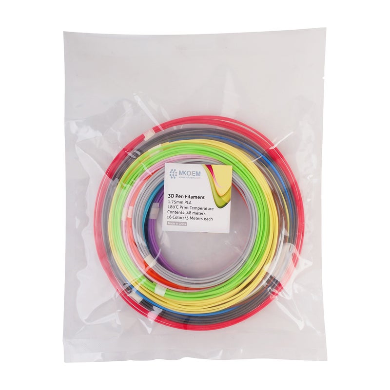 mkoem 3D Pen PLA Filament Refills 1.75mm, 16 Colors, 10 Foot per Color, Total 160 Foot - Image 3